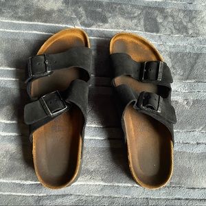 BIRKENSTOCK Arizona Black Suede Sandals Size 38 US size 7-7.5